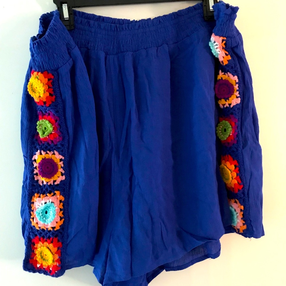 Blue Woven Shorts